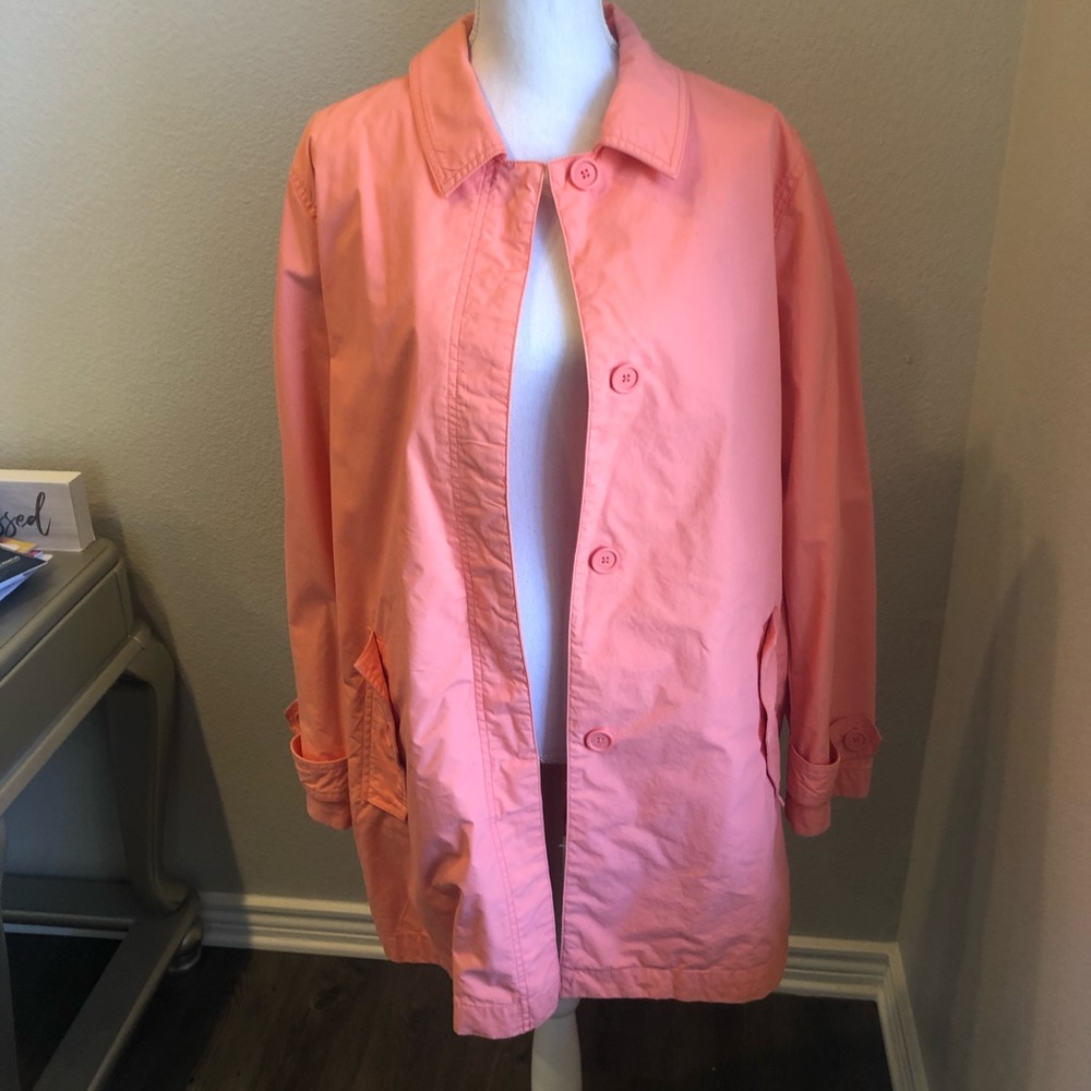 🔥 3 FOR $25 SALE 🔥 GAP Coral | Peach Trench Coat XL - Picture 2 of 9